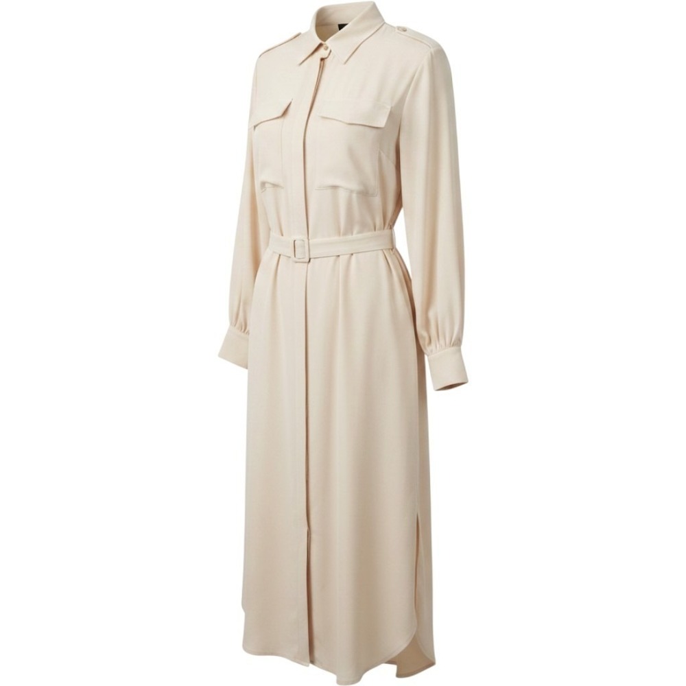 Dee Ocleppo Lunara Rainy Day Belted Button Up Long Sleeve Dress Womens Size XS